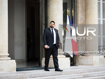 Guillaume Kasbarian, French Minister for the Civil Service, Simplification, and Transformation of Public Action, is seen at the end of the C...