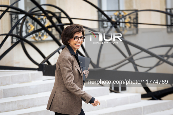 Rachida Dati, Minister for Culture and Heritage, is seen at the end of the council of the French ministers in the main courtyard of the Elys...