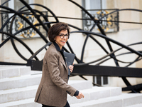 Rachida Dati, Minister for Culture and Heritage, is seen at the end of the council of the French ministers in the main courtyard of the Elys...