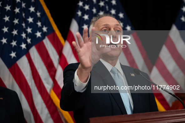 Houe Majority Leader Steve Sclaise (R-LA) speaks at a press conference with House Republican leaders following caucus elections on Capitol H...