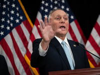 Houe Majority Leader Steve Sclaise (R-LA) speaks at a press conference with House Republican leaders following caucus elections on Capitol H...