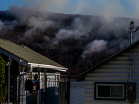 The Jennings Creek Wildfire burns near Greenwood Lake, NY, U.S., on November 13, 2024. The fire burns roughly 5000 acres with fire crews and...