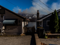 The Jennings Creek Wildfire burns near Greenwood Lake, NY, U.S., on November 13, 2024. The fire burns roughly 5000 acres with fire crews and...