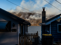 The Jennings Creek Wildfire burns near Greenwood Lake, NY, U.S., on November 13, 2024. The fire burns roughly 5000 acres with fire crews and...