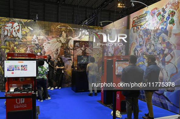 Japanese video-games distributor Capcom shows the games at its stand at the ''Paris Games Week'' video-game fair in Paris, France, on Octobe...