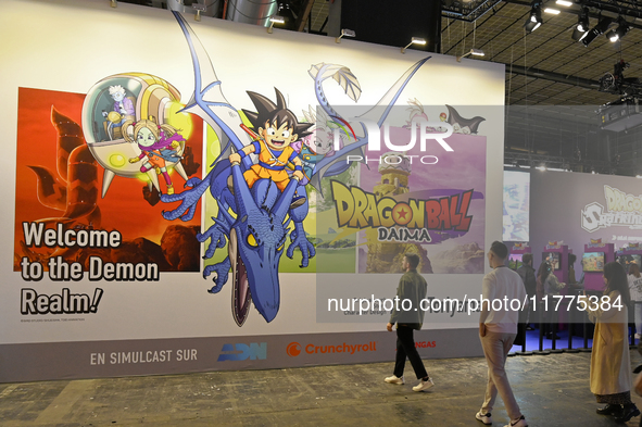 ''Dragon Ball Daima'' is shown at the Bandai Namco stand at the ''Paris Games Week'' video-game fair in Paris, France, on October 22, 2024. 