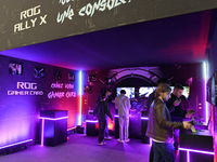 The brand ROG ''Republic Of Gamers'' shows its new console ''Ally X'' at the ''Paris Games Week'' video-game fair in Paris, France, on Octob...