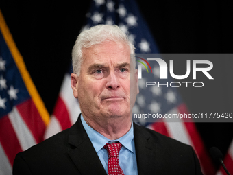 Houe Majority Whip Tom Emmer (R-MN) speaks at a press conference with House Republican leaders following caucus elections on Capitol Hill in...