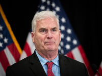 Houe Majority Whip Tom Emmer (R-MN) speaks at a press conference with House Republican leaders following caucus elections on Capitol Hill in...