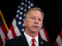 House Republican Policy Chair Kevin Hern (R-OK) speaks at a press conference with House Republican leaders following caucus elections on Cap...