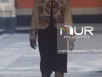 Claudia Sheinbaum (white jacket), President of Mexico, is at the National Palace in Mexico City, Mexico, during the announcement of the next...