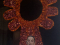 Claudia Sheinbaum (white jacket), President of Mexico, is at the National Palace in Mexico City, Mexico, during the announcement of the next...