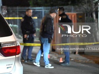 Three men are shot in the Morris Heights section of Bronx, New York, United States, on November 13, 2024. At approximately 10:16 p.m. Wednes...