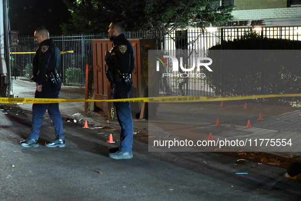 Three men are shot in the Morris Heights section of Bronx, New York, United States, on November 13, 2024. At approximately 10:16 p.m. Wednes...