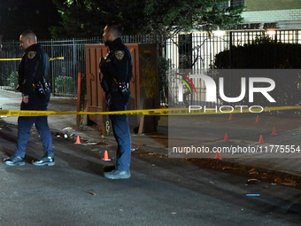 Three men are shot in the Morris Heights section of Bronx, New York, United States, on November 13, 2024. At approximately 10:16 p.m. Wednes...