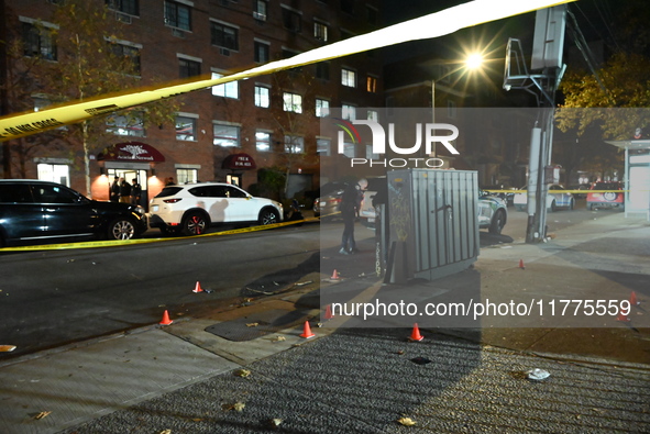 Three men are shot in the Morris Heights section of Bronx, New York, United States, on November 13, 2024. At approximately 10:16 p.m. Wednes...