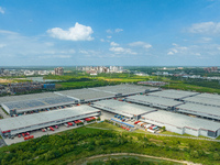 An aerial photo shows JD Asia No.1 Changfeng Logistics Park in Hefei, Anhui province, China, on July 25, 2024. (