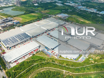 An aerial photo shows JD Asia No.1 Changfeng Logistics Park in Hefei, Anhui province, China, on July 25, 2024. (