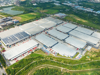 An aerial photo shows JD Asia No.1 Changfeng Logistics Park in Hefei, Anhui province, China, on July 25, 2024. (