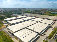 An aerial photo shows JD Asia No.1 Changfeng Logistics Park in Hefei, Anhui province, China, on July 25, 2024. (