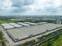 An aerial photo shows JD Asia No.1 Changfeng Logistics Park in Hefei, Anhui province, China, on July 25, 2024. (