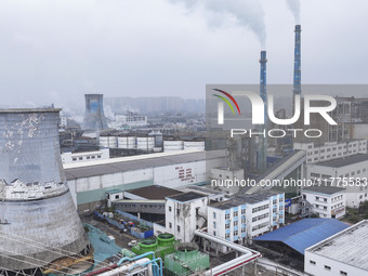 A photo taken on November 14, 2024, shows an alkali plant at the Beijing-Hangzhou Grand Canal in Huai'an, Jiangsu province, China. (