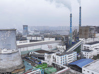 A photo taken on November 14, 2024, shows an alkali plant at the Beijing-Hangzhou Grand Canal in Huai'an, Jiangsu province, China. (