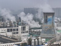 A photo taken on November 14, 2024, shows an alkali plant at the Beijing-Hangzhou Grand Canal in Huai'an, Jiangsu province, China. (