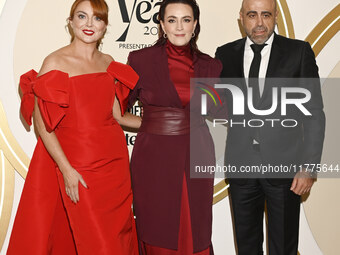 (L-R) Samantha Barry, Farah Slim, and Javier Esteban attend the red carpet for Glamour Women of The Year 2024 at the Four Seasons Hotel in M...