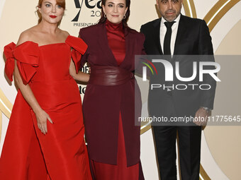 (L-R) Samantha Barry, Farah Slim, and Javier Esteban attend the red carpet for Glamour Women of The Year 2024 at the Four Seasons Hotel in M...