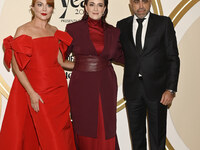 (L-R) Samantha Barry, Farah Slim, and Javier Esteban attend the red carpet for Glamour Women of The Year 2024 at the Four Seasons Hotel in M...