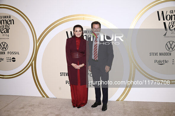 Farah Slim and Fernando Landeros attend the red carpet for Glamour Women of The Year 2024 at the Four Seasons Hotel in Mexico City, Mexico,...