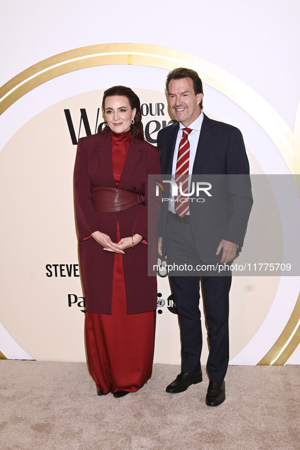 Farah Slim and Fernando Landeros attend the red carpet for Glamour Women of The Year 2024 at the Four Seasons Hotel in Mexico City, Mexico,...