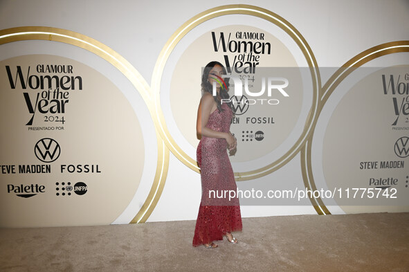 Diana Flores attends the red carpet for Glamour Women of The Year 2024 at the Four Seasons Hotel in Mexico City, Mexico, on November 13, 202...