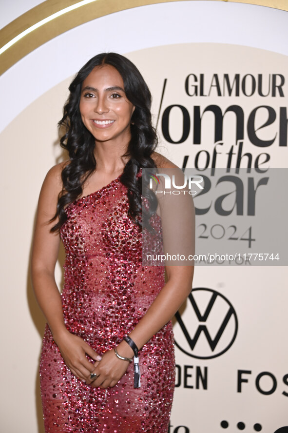 Diana Flores attends the red carpet for Glamour Women of The Year 2024 at the Four Seasons Hotel in Mexico City, Mexico, on November 13, 202...