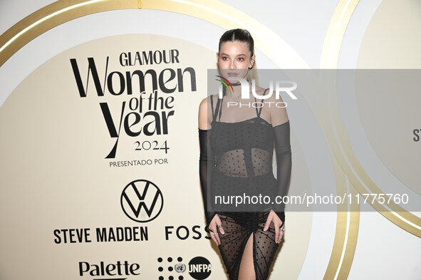 Carla Adell attends the red carpet for Glamour Women of The Year 2024 at the Four Seasons Hotel in Mexico City, Mexico, on November 13, 2024...