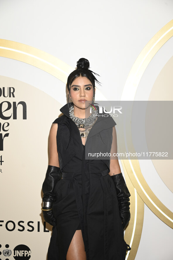 Karen Velazquez Espinosa attends the red carpet for Glamour Women of The Year 2024 at the Four Seasons Hotel in Mexico City, Mexico, on Nove...