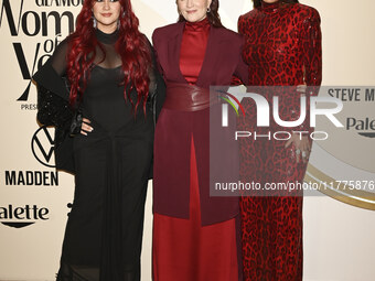 (L-R) Dulce Maria Espinosa, Farah Slim, and Galilea Montijo attend the red carpet for Glamour Women of The Year 2024 at the Mexico City Four...