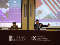 Marcelo Ebrard, Secretary of Economy, delivers a speech as part of the International Seminar ''North America: what lies ahead'', where he di...