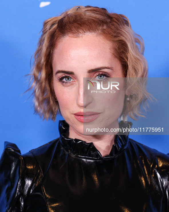 Zoe Lister-Jones arrives at the Los Angeles Premiere Of A24's 'Queer' held at the Directors Guild of America Theater Complex on November 13,...