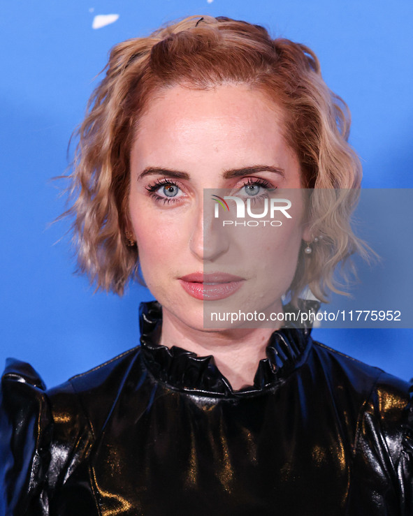 Zoe Lister-Jones arrives at the Los Angeles Premiere Of A24's 'Queer' held at the Directors Guild of America Theater Complex on November 13,...