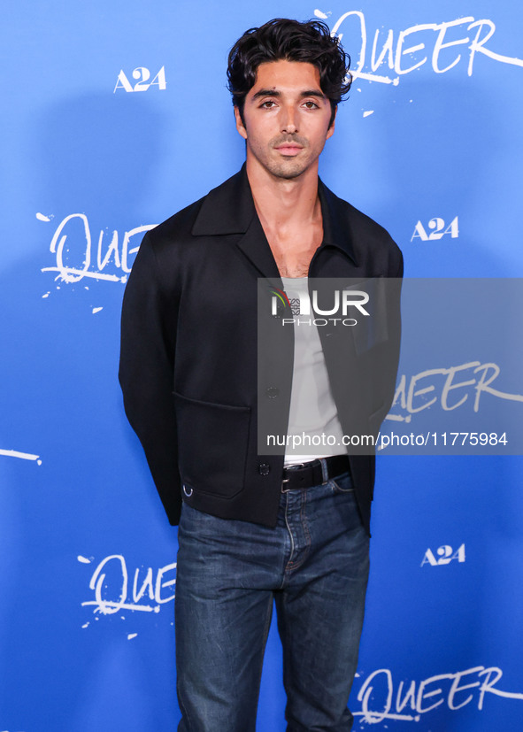 Taylor Zakhar Perez arrives at the Los Angeles Premiere Of A24's 'Queer' held at the Directors Guild of America Theater Complex on November...