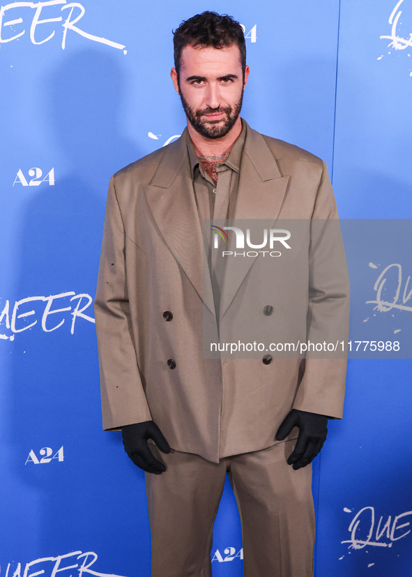 Jordan Firstman arrives at the Los Angeles Premiere Of A24's 'Queer' held at the Directors Guild of America Theater Complex on November 13,...