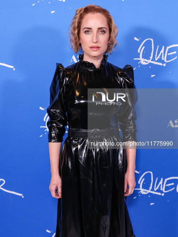 Zoe Lister-Jones arrives at the Los Angeles Premiere Of A24's 'Queer' held at the Directors Guild of America Theater Complex on November 13,...