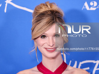 Dylan Mulvaney arrives at the Los Angeles Premiere Of A24's 'Queer' held at the Directors Guild of America Theater Complex on November 13, 2...