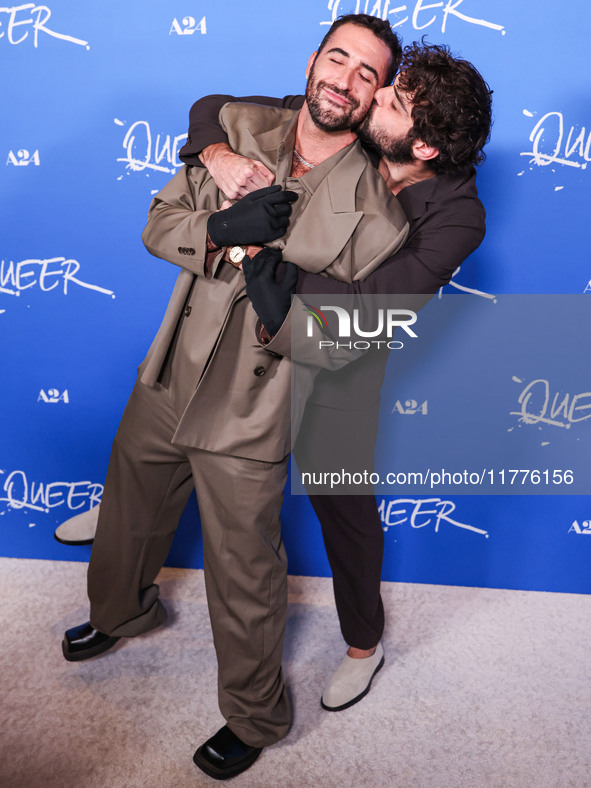 Jordan Firstman and Noah Centineo arrive at the Los Angeles Premiere Of A24's 'Queer' held at the Directors Guild of America Theater Complex...