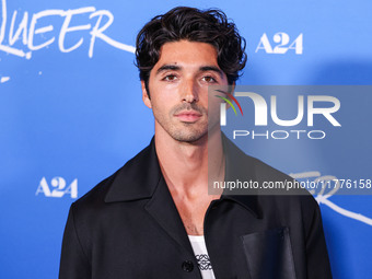 Taylor Zakhar Perez arrives at the Los Angeles Premiere Of A24's 'Queer' held at the Directors Guild of America Theater Complex on November...