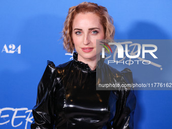 Zoe Lister-Jones arrives at the Los Angeles Premiere Of A24's 'Queer' held at the Directors Guild of America Theater Complex on November 13,...