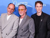 Luca Guadagnino, Daniel Craig and Drew Starkey arrive at the Los Angeles Premiere Of A24's 'Queer' held at the Directors Guild of America Th...