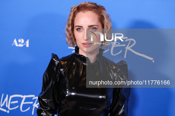 Zoe Lister-Jones arrives at the Los Angeles Premiere Of A24's 'Queer' held at the Directors Guild of America Theater Complex on November 13,...